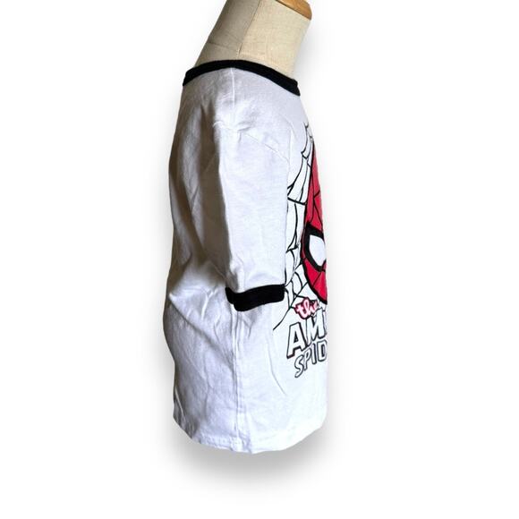 Gymboree Boys Tee Sz 4T Gym Friends Amazing Spider-Man Black‎ White Ringer Shirt - Picture 7 of 10